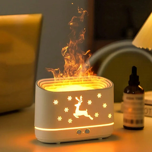 Humidifier for Home, Flame Diffuser/Atmosphere Light Humidifier - Portable Noiseless Aroma Aromatherapy Machine,  ( COD Available )