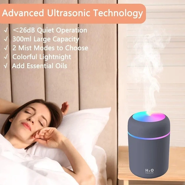 Cool Mist Humidifier & Aroma Diffuser: Enhance Your Environment with Colorful Ambient Lighting - Perfect for Home, Office, and Car - 1 Pack ( COD Available )
