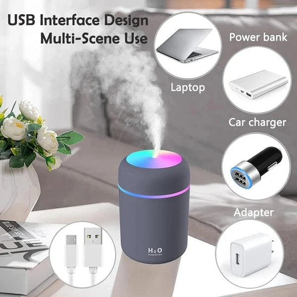 Cool Mist Humidifier & Aroma Diffuser: Enhance Your Environment with Colorful Ambient Lighting - Perfect for Home, Office, and Car - 1 Pack ( COD Available )