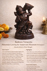 Bankura Terracotta Hanuman Carrying The Sanjeevani Mountain Showpiece