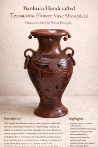 Bankura Handcrafted Terracotta Flower Vase Showpiece