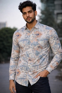 Confident Style In Vibrant Abstract Shirt