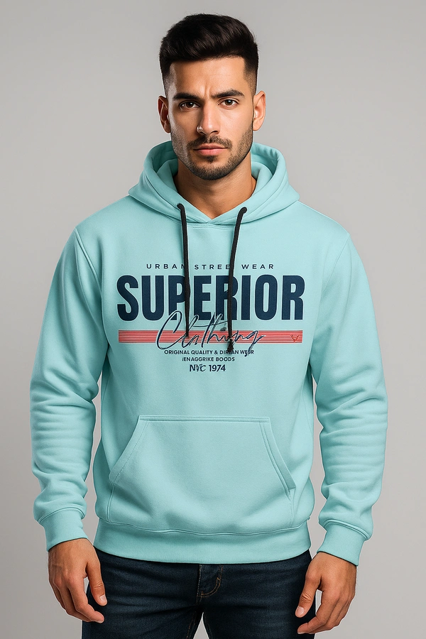Graphic Fleece Hooded Sweatshirt – Winter Essential for Men & Women - L