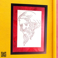 Rabindra Nath Tagore Photo Frame Copper Wire Art Wall Hanging