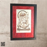 Lord Ganesha Photo Frame Copper Wire Art Wall Hanging