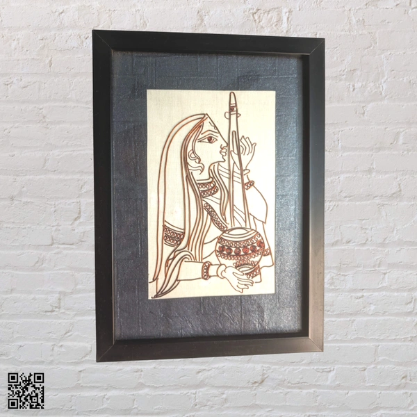 Meera Bai photo frame copper wire art wall hanging