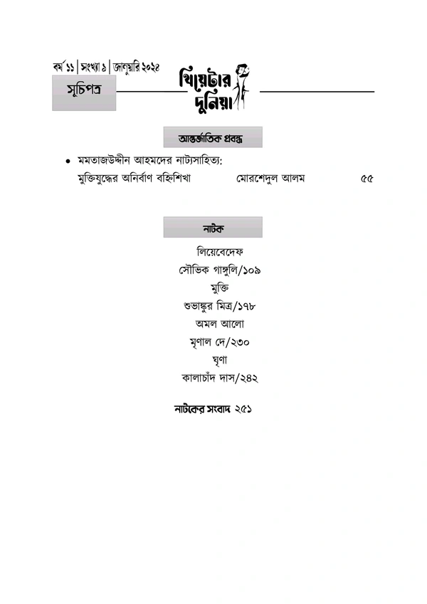 Theatre Dunia - Vol. 11 - Issue - 9, January, 2024
