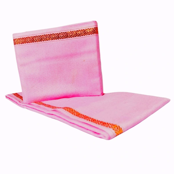 Pink With Golden Border Cotton Uttorio