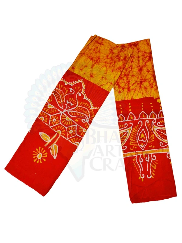 Yellow & Red Cotton Batik Printed Uttorio