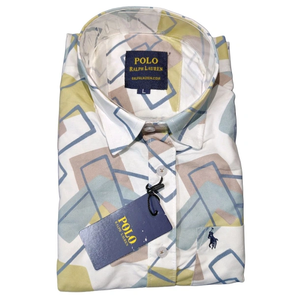 Premium Quality Cotton Laffer Print Shirts For Men - L