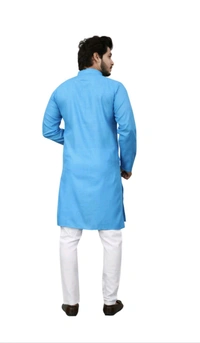 PLAIN BLUE KURTA FOR MEN - XL