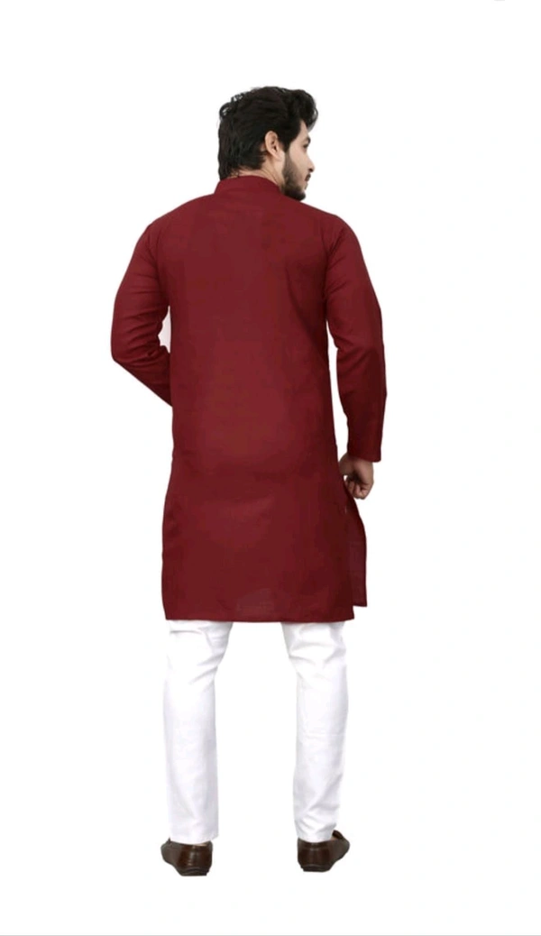 PLAIN MAROON KURTA FOR MEN - XXL