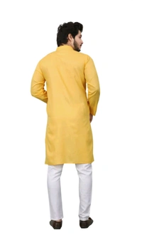 PLAIN YELLOW KURTA FOR MEN - XXL