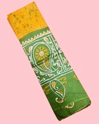 Yellow & Green Batik Printed Pure Cotton Uttorio