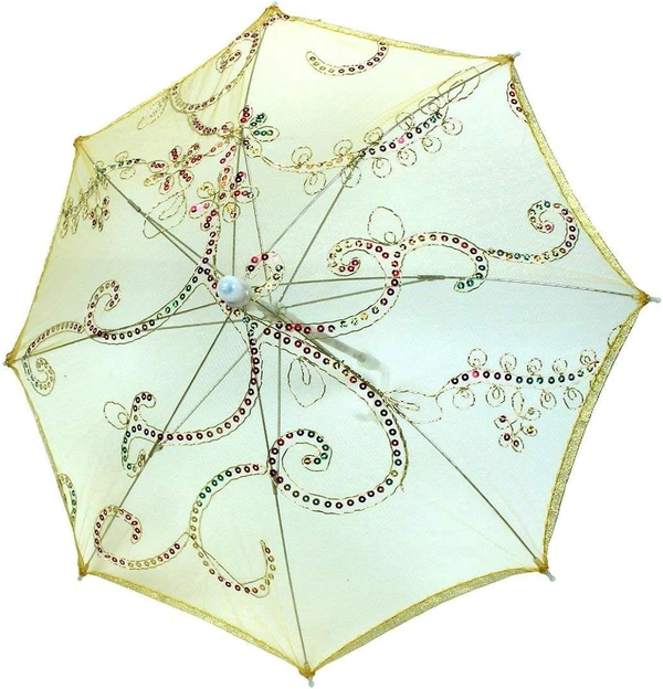 Exquisite Handmade Mini Lace Parasol Umbrella – Perfect for Janmashtami Decorations