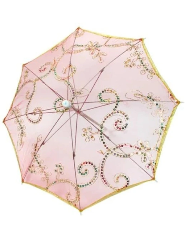 Exquisite Handmade Mini Lace Parasol Umbrella – Perfect for Janmashtami Decorations