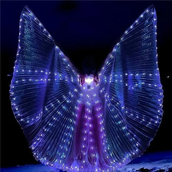 LED Butterfly Wings – Stunning Light-Up Wings for Halloween, Belly Dance, Festivals with Telescopic Sticks for Kids and Adults