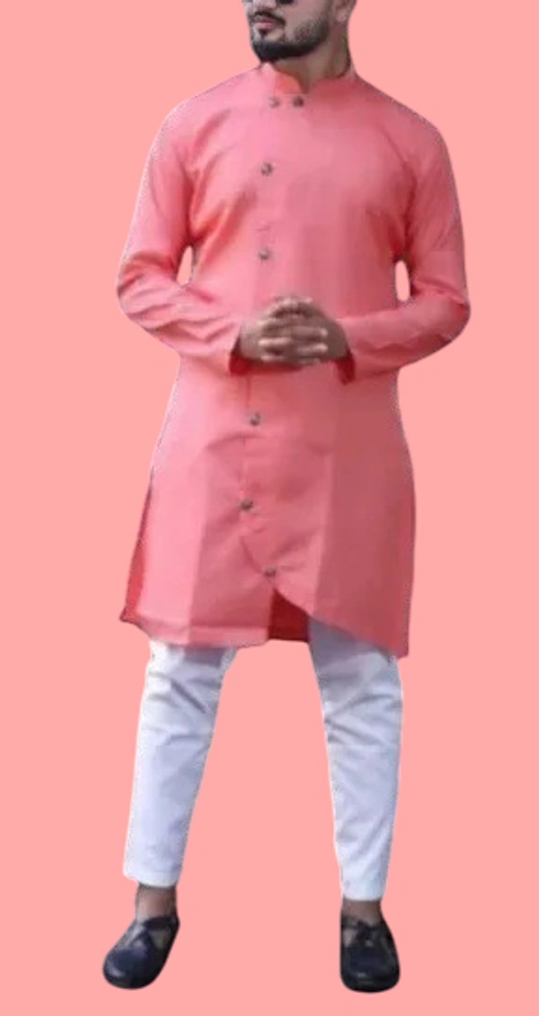 Cross Botton Gajri Colour Kurta 