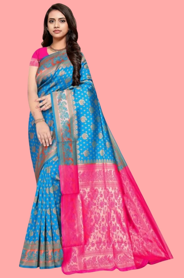 RAPAIR JAQUARD SILK SAREE WITH UN STITCHED BLOUSE