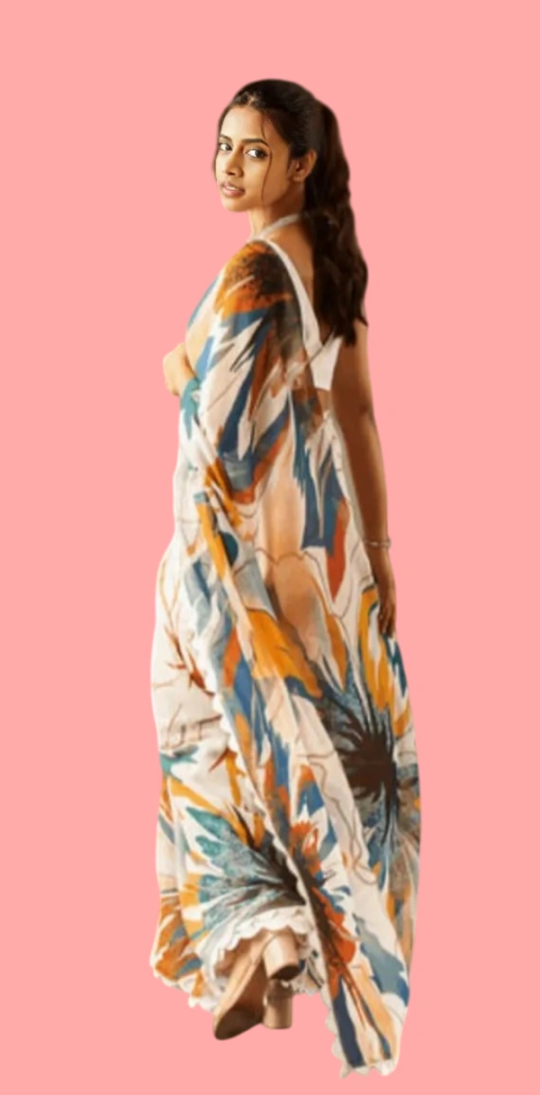 Knit Digital Print Saree