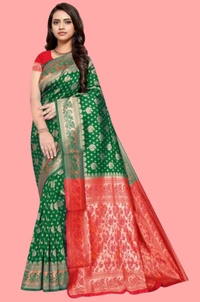 Rapair Jaquard Silk Saree With Un Stitched Blouse