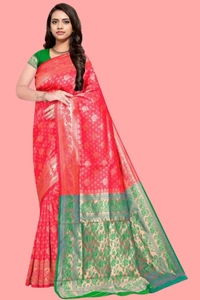 Rapair Jaquard Silk Saree With Un Stitched Blouse