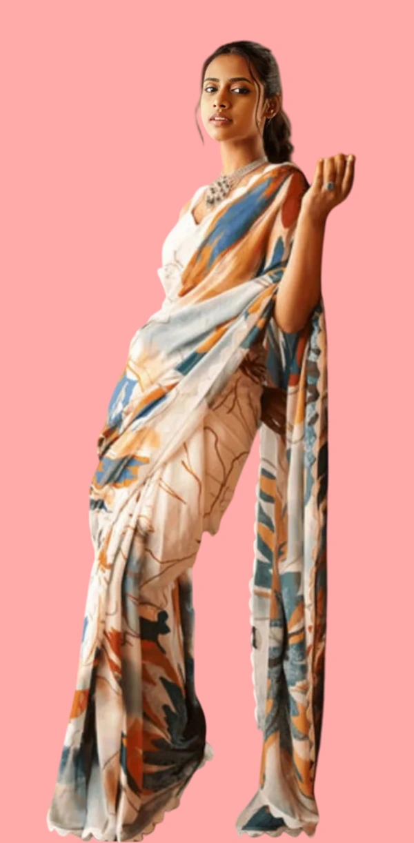 Knit Digital Print Saree