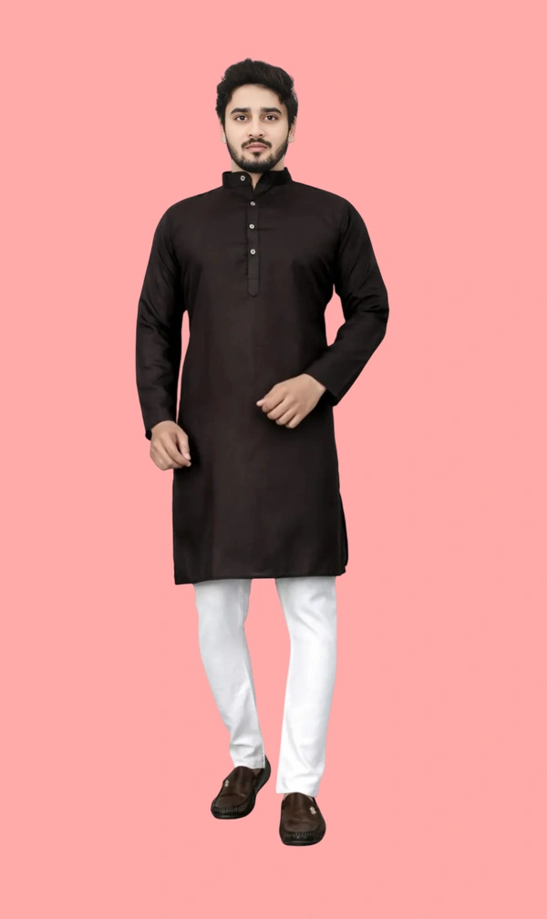 PLAIN BLACK KURTA FOR MEN