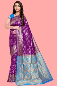 Rapair Jaquard Silk Saree With Un Stitched Blouse
