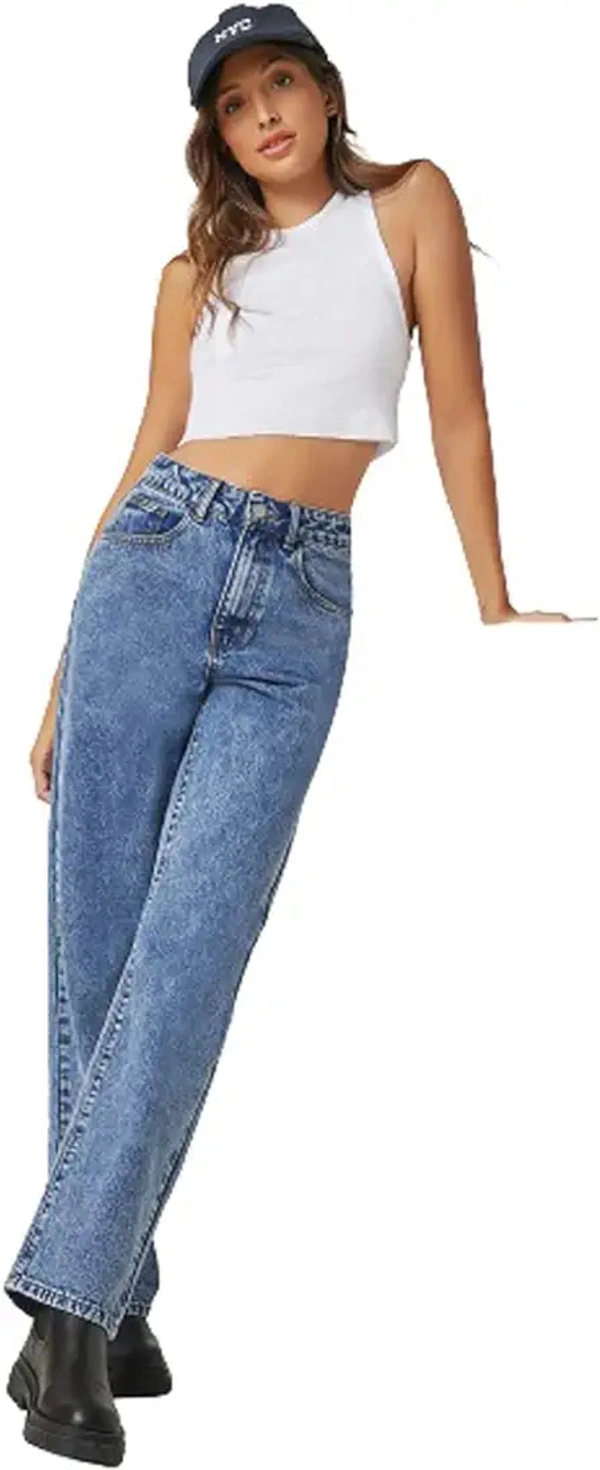 KOTTY Women High Rise Cotton Lycra Blend Ankle Length Jeans - 28