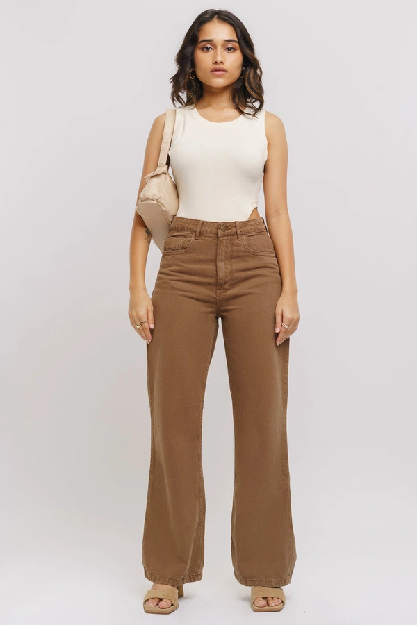 FREAKINS  Brown Wide Leg Jeans - 34