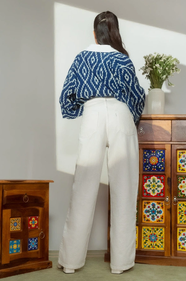 FREAKINS  Classic White Wide Jeans - 28
