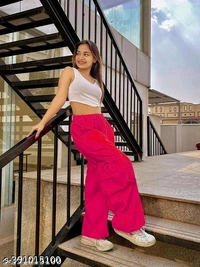 MEESHO  Stylish Fashionable Women Trousers - 30, Wild Watermelon