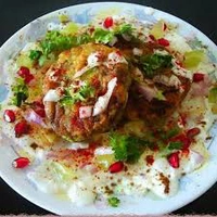 chat , pani puri , batase,and matar ,tikiya - Chaat (चाट - आलू टिक्की)
