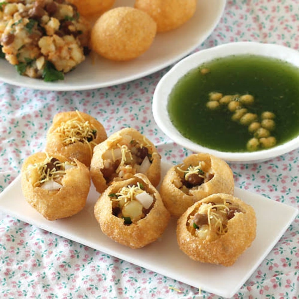 chat , pani puri , batase,and matar ,tikiya - pani puri (बतासे) -8 piece