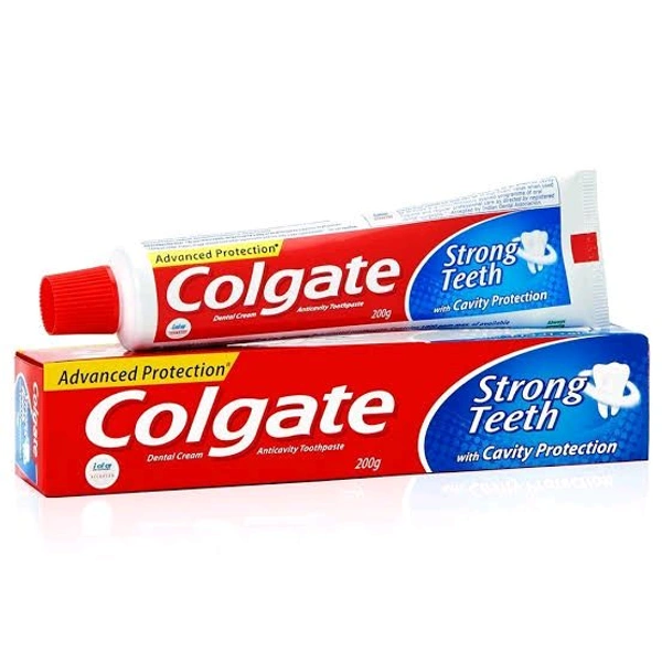 manjan aur brush ( toothpaste and brush) - कोलगेट स्ट्रांग टीथ मीडियम
