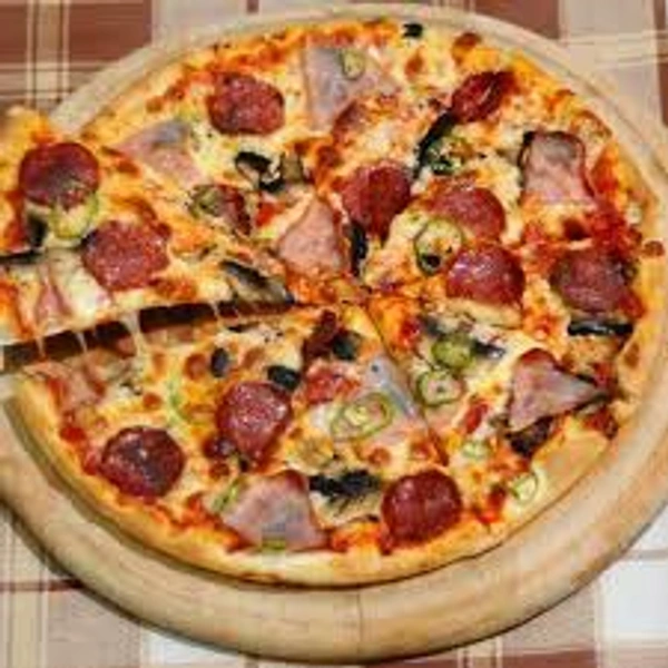 Burger Pizza and sandwich  - mushroom chili paneer Regular medium pizza