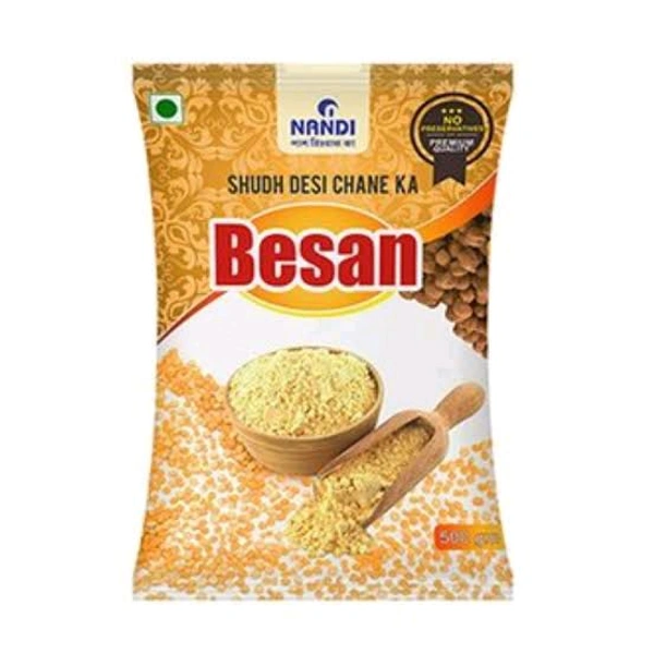 आटा, मैदा, रवा,बेसन - ata, rava, suji, besan, aata, sujee - 500 ग्राम नंदी बेसन