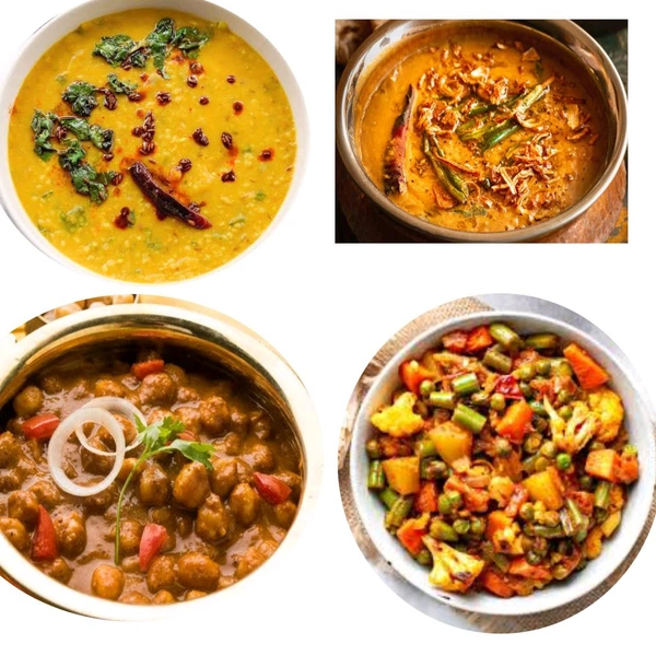 सभी स्पेशल दाल और सभी सब्जी - daal makhani, dal fry, mix veg sabji , chola masala, aloo jeera - demo product not for sale
