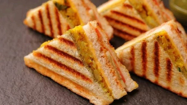 Burger Pizza and sandwich  - veg masala sandwich
