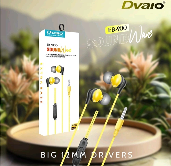 Dvaio EB -900 EARPHONE (12MM DRIVERS) Set Of 10 Units  - yellow