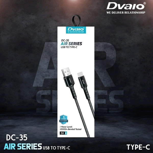 Dvaio DC-35 Type - C CABLE (Fast Charging)   - Black