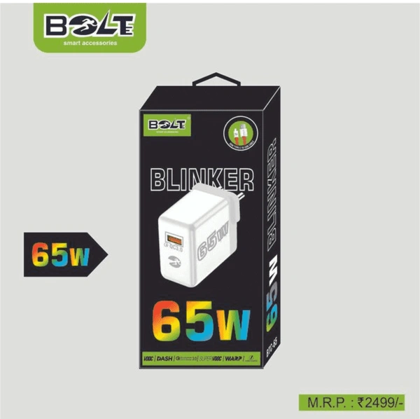 BOLTE BTC-65 BLINKER ( 65W FAST CHARGER) Type - C - White
