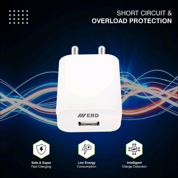 ERD TC-203 CHARGER USB A WHITE 12W - White