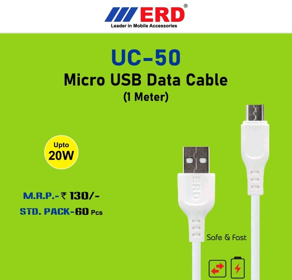 ERD UC - 250 20W MICRO USB CHARGING CABLE - White