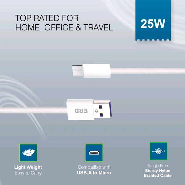 ERD UC-252 MICRO USB Data Cable-25W - White