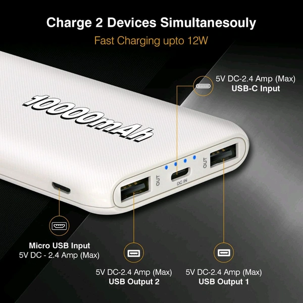 ERD PB - 10KE 10000MAH POWER BANK  - White