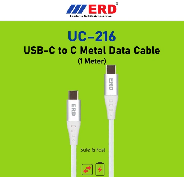 ERD UC- 216 C TO C METAL DATA CABLE  - White