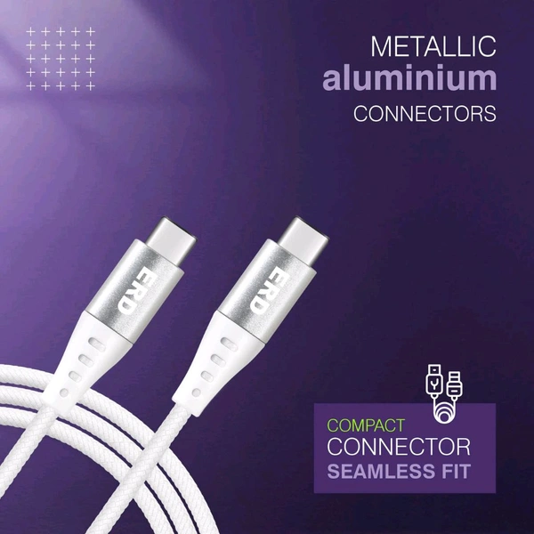 ERD UC-216 USB-C TO C Metle Data Cable - White