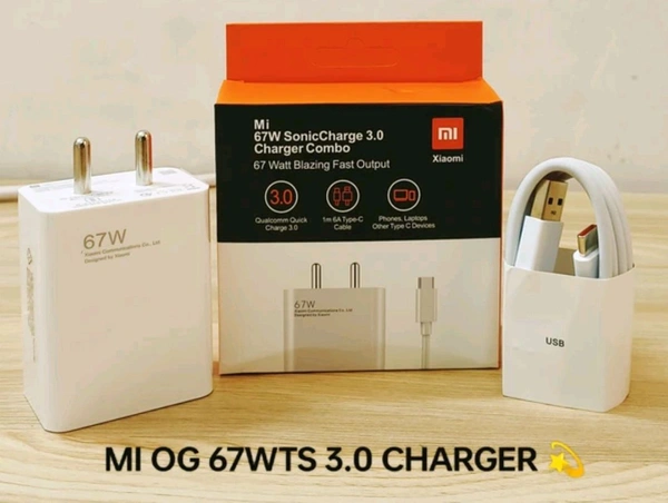 MI (XIAOMI) Mi Xiaomi 67 Watt Blazing Fast Output ( Type-c Cable 6A ) - White